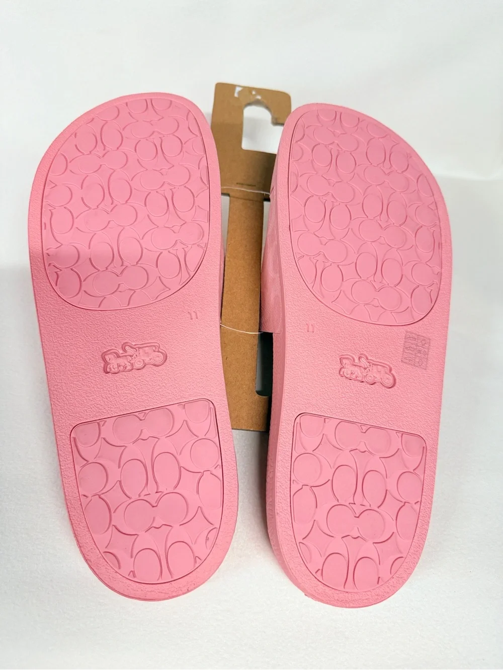 New Coach women Udele Sport Slide Signature Canvas CAR28 Powder Pink US 11